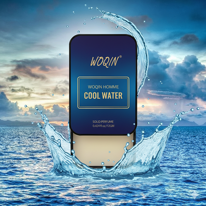 WOQIN® Cool Water Solid Perfume | Alcohol-Free & Non-Greasy Cologne | Fresh & Long-Lasting Fragrance | 12g (Cool Water Premium Fragrance – Aromatic, Aquatic, Fresh)