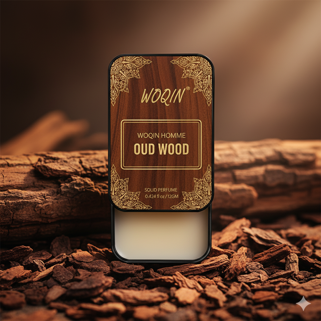 WOQIN® Oud Wood  Solid Perfume | Alcohol-Free & Non-Greasy Cologne | Rich & Long-Lasting Fragrance | 12g (Oud Wood Premium Fragrance – Woody, Oriental, Exotic)