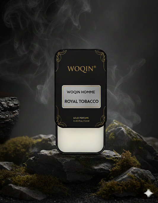 WOQIN® Royal Tobacco Solid Perfume | Alcohol-Free & Non-Greasy Cologne | Warm & Long-Lasting Fragrance | 12g (Royal Tobacco Premium Fragrance – Tobacco, Woody, Spicy)