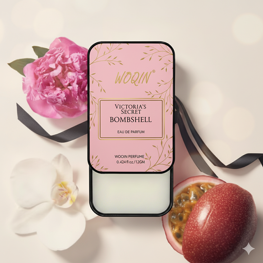 WOQIN® Bombshell Solid Perfume | Alcohol-Free & Non-Greasy | Strong & Long Lasting Fragrance | 12g (Bombshell Premium Fragrance – Floral, Fruity, Fresh)