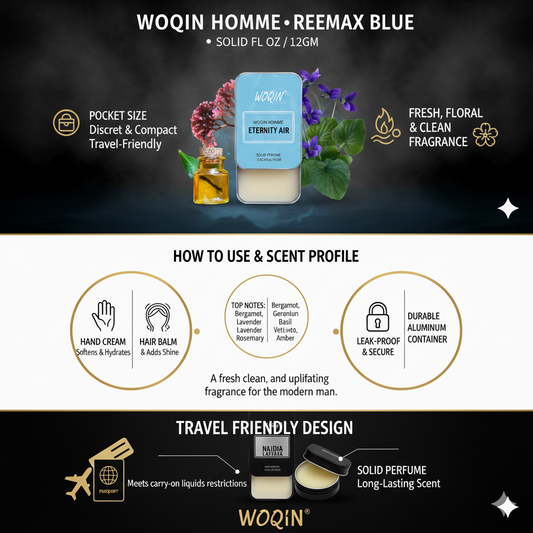 WOQIN® CK Eternity Solid Perfume | Alcohol-Free & Non-Greasy Cologne | Timeless & Long-Lasting Fragrance | 12g (CK Eternity Premium Fragrance – Fresh, Floral, Woody)