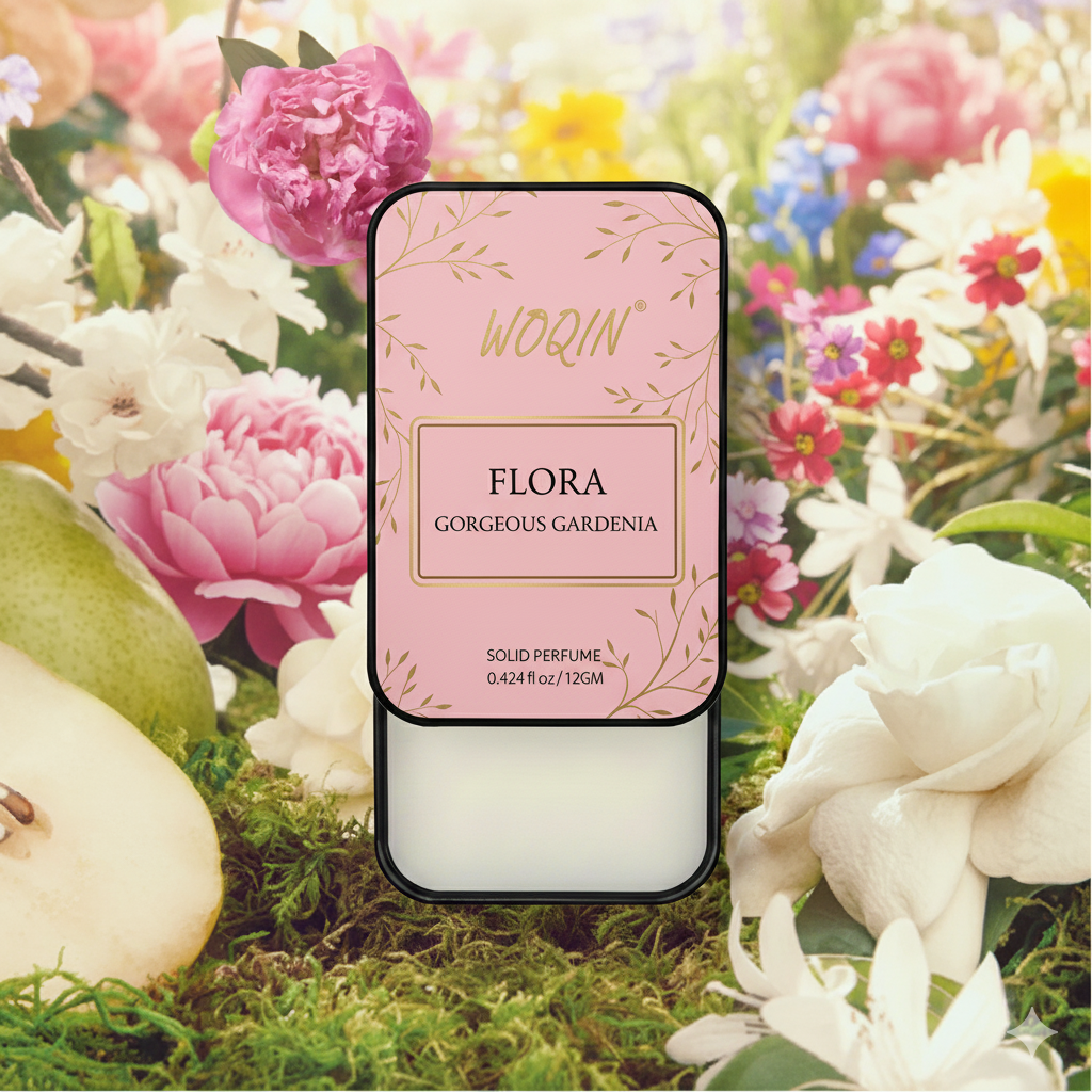 WOQIN® Flora Solid Perfume | Alcohol-Free & Non-Greasy Cologne | Fresh & Long-Lasting Fragrance | 12g (Flora Gucci Premium Fragrance – Floral, Fruity, Elegant)
