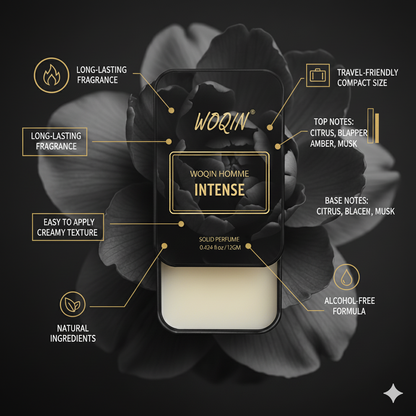 WOQIN® Dior Homme Intense Solid Perfume | Alcohol-Free & Non-Greasy Cologne | Elegant & Long-Lasting Fragrance | 12g (Dior Homme Intense Premium Fragrance – Woody, Floral, Musk)