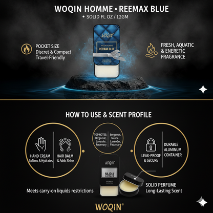 WOQIN® Remi Ramgis Solid Perfume | Alcohol-Free & Non-Greasy Cologne | Unique & Long-Lasting Fragrance | 12g (Remi Ramgis Premium Fragrance )